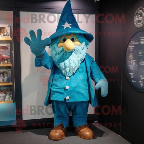 Personnage De Costume De Mascotte Redbrokoly De Sorcier Turquoise H... on Productcaster.