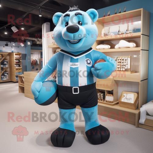 Personnage De Costume De Mascotte Redbrokoly D'ours Cyan Habillé D'... on Productcaster.