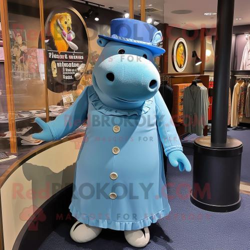 Mascotte Redbrokoly De Personnage D'hippopotame Bleu Habillé D'une ... on Productcaster.