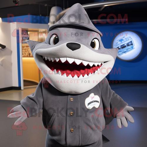 Personnage De Costume De Mascotte Redbrokoly De Requin Gris Habillé... on Productcaster.