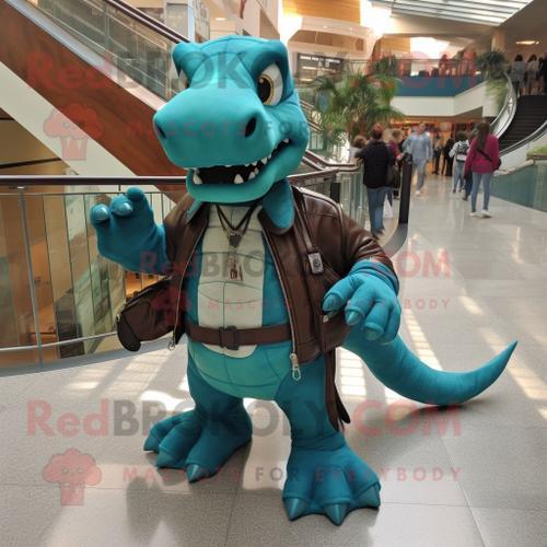 Personnage De Costume De Mascotte Redbrokoly Teal Tyrannosaurus Hab... on Productcaster.