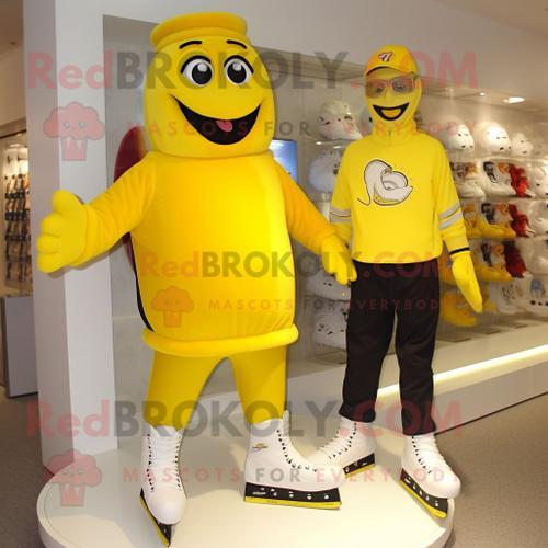 Personnage De Costume De Mascotte Redbrokoly Jaune Paire De Patins ... on Productcaster.