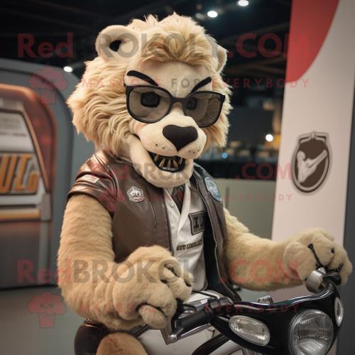 Mascotte Redbrokoly De Personnage De Smilodon Beige Habillé D'une V... on Productcaster.