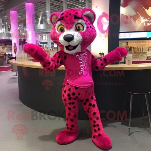 Personnage De Costume De Mascotte Redbrokoly De Guépard Magenta Hab... on Productcaster.