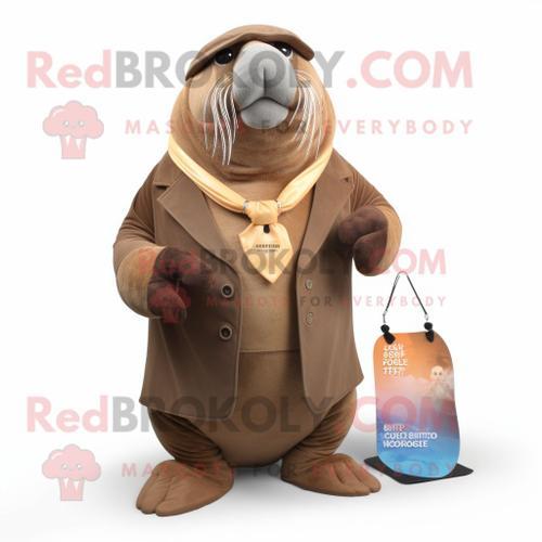 Personnage De Costume De Mascotte Redbrokoly De Morse Marron Habill... on Productcaster.