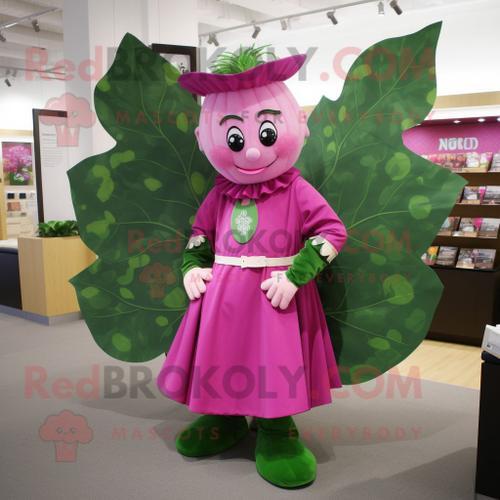 Personnage De Costume De Mascotte Redbrokoly Magenta Beanstalk Habi... on Productcaster.