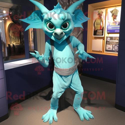 Personnage De Costume De Mascotte Redbrokoly De Gargouille Cyan Vêt... on Productcaster.