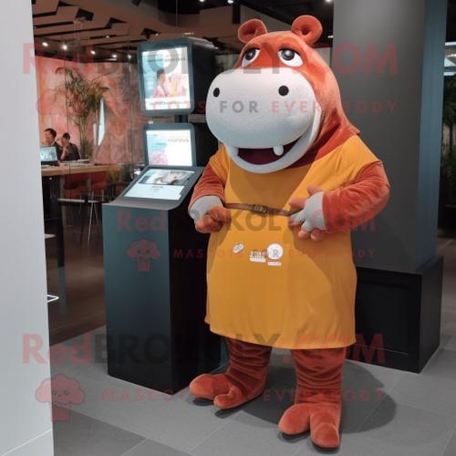 Personnage De Costume De Mascotte Redbrokoly D'hippopotame De Rouil... on Productcaster.