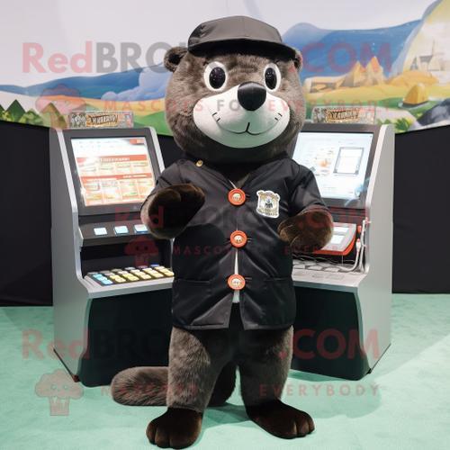 Personnage De Costume De Mascotte Redbrokoly Black Otter Habillé D'... on Productcaster.