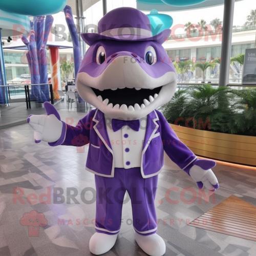 Personnage De Costume De Mascotte Redbrokoly De Requin Violet Habil... on Productcaster.