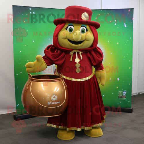 Personnage De Costume De Mascotte Redbrokoly Maroon Pot Of Gold Hab... on Productcaster.