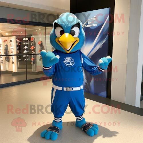 Personnage De Costume De Mascotte Redbrokoly Blue Hawk Habillé D'un... on Productcaster.