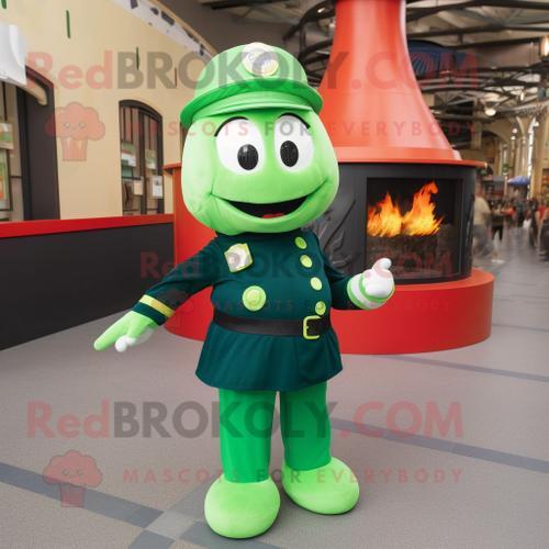 Personnage De Costume De Mascotte Redbrokoly De Pompier Vert Habill... on Productcaster.