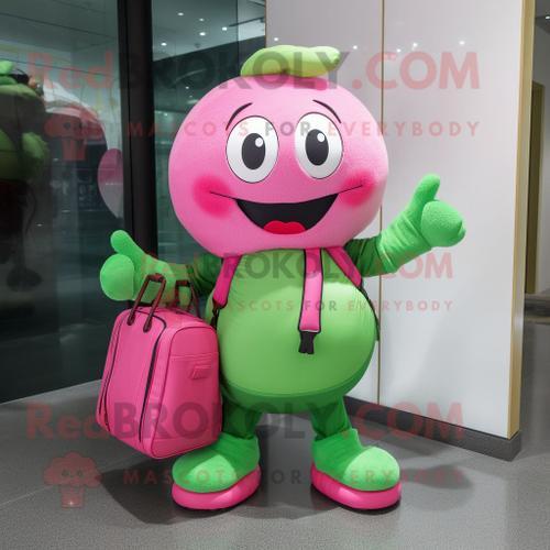 Personnage De Costume De Mascotte Redbrokoly Rose Vert Habillé Avec... on Productcaster.