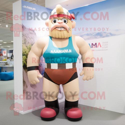 Personnage De Costume De Mascotte Redbrokoly Strongman Habillé Avec... on Productcaster.