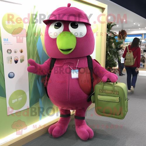 Personnage De Costume De Mascotte Redbrokoly Magenta Kiwi Habillé D... on Productcaster.