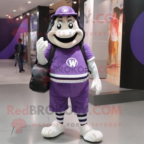 Personnage De Costume De Mascotte Redbrokoly Mime Violet Habillé D'... on Productcaster.