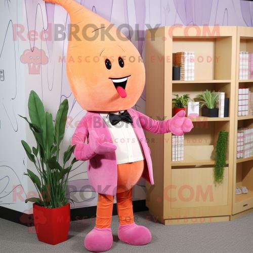 Personnage De Costume De Mascotte Redbrokoly Carotte Rose Habillé D... on Productcaster.