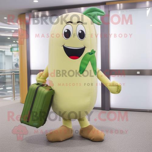 Personnage De Costume De Mascotte Redbrokoly De Haricot Vert Beige ... on Productcaster.