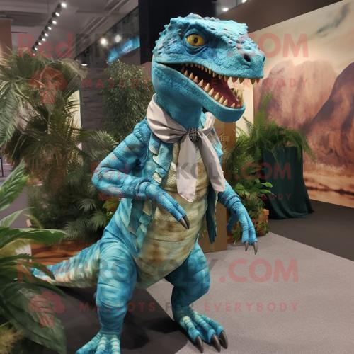 Personnage De Costume De Mascotte Redbrokoly Coelophysis Turquoise ... on Productcaster.