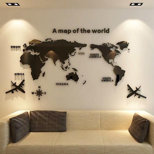 3d Solide Carte Du Monde Acrylique Cristal Chambre Mur Avec Salon S... on Productcaster.