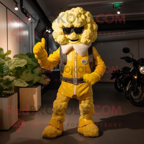 Personnage De Costume De Mascotte Redbrokoly De Chou-Fleur Jaune Ha... on Productcaster.