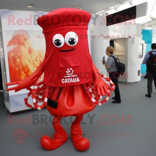 Personnage De Costume De Mascotte Redbrokoly De Calamars Frits Roug... on Productcaster.