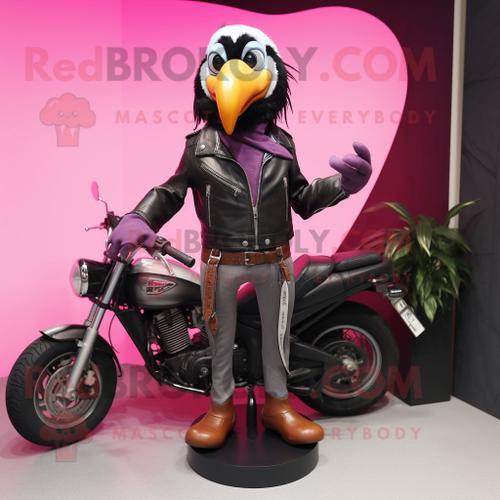 Personnage De Costume De Mascotte Redbrokoly De Toucan Magenta Habi... on Productcaster.