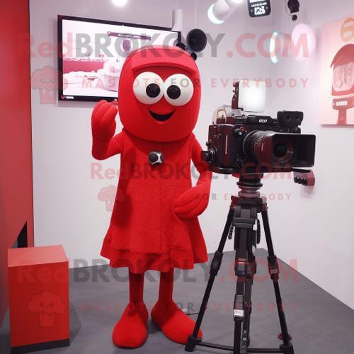 Personnage De Costume De Mascotte Redbrokoly D'appareil Photo Rouge... on Productcaster.