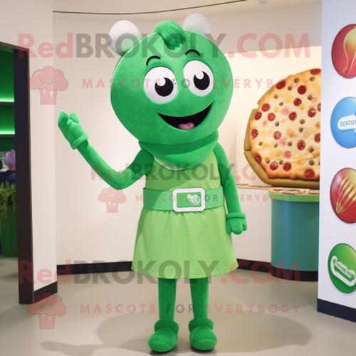 Mascotte Redbrokoly De Personnage De Pizza Verte Vêtue D'une Robe M... on Productcaster.