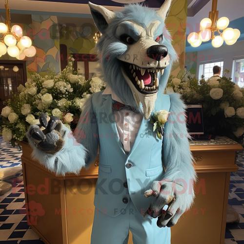 Personnage De Costume De Mascotte Redbrokoly De Loup-Garou Cyan Hab... on Productcaster.