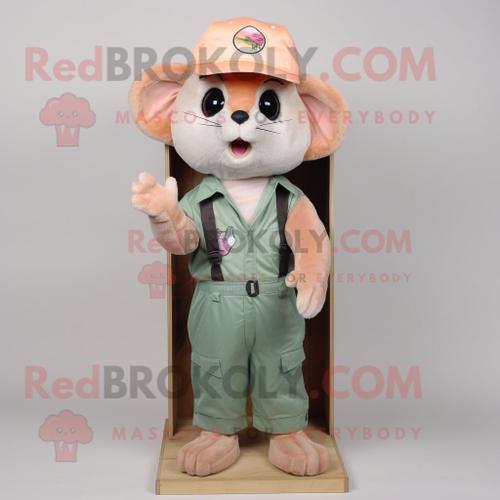 Personnage De Costume De Mascotte Redbrokoly Peach Dormouse Habillé... on Productcaster.