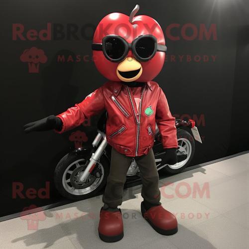 Personnage De Costume De Mascotte Redbrokoly Pomme Rouge Habillé D'... on Productcaster.