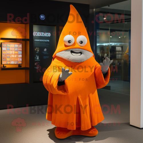 Mascotte Redbrokoly De Personnage De Sorcier Orange Habillé D'un Sw... on Productcaster.