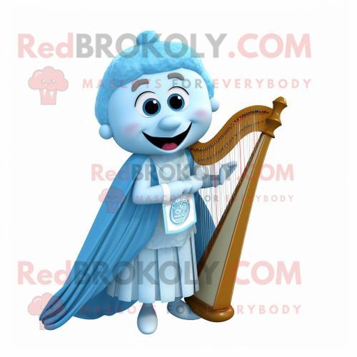 Personnage De Costume De Mascotte Redbrokoly De Harpe Celtique Bleu... on Productcaster.