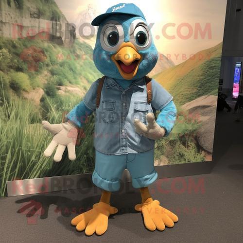 Personnage De Costume De Mascotte Redbrokoly Teal Quail Habillé Ave... on Productcaster.