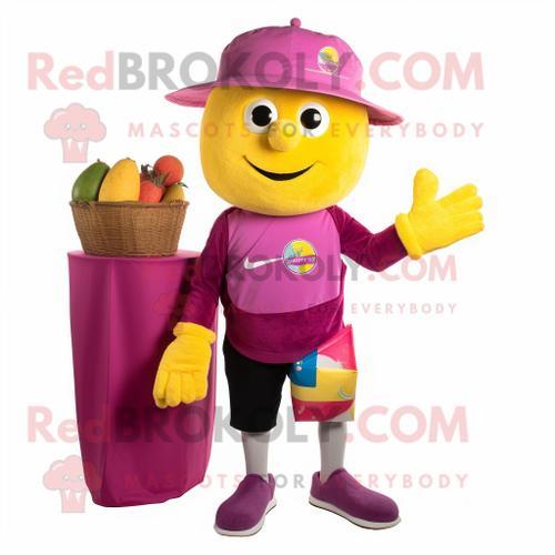 Personnage De Costume De Mascotte Redbrokoly De Citron Magenta Habi... on Productcaster.