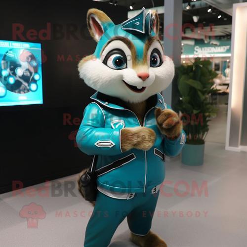 Personnage De Costume De Mascotte Redbrokoly Chipmunk Cyan Habillé ... on Productcaster.