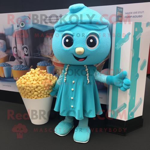 Personnage De Costume De Mascotte Redbrokoly Teal Pop Corn Habillé ... on Productcaster.