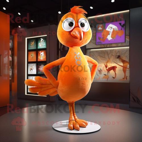 Personnage De Costume De Mascotte Redbrokoly De Colombe Orange Habi... on Productcaster.