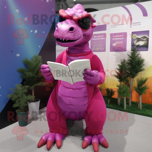 Personnage De Costume De Mascotte Redbrokoly Magenta Iguanodon Habi... on Productcaster.