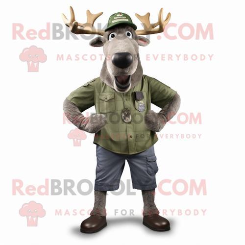 Personnage De Costume De Mascotte Redbrokoly D'élan Irlandais Gris ... on Productcaster.