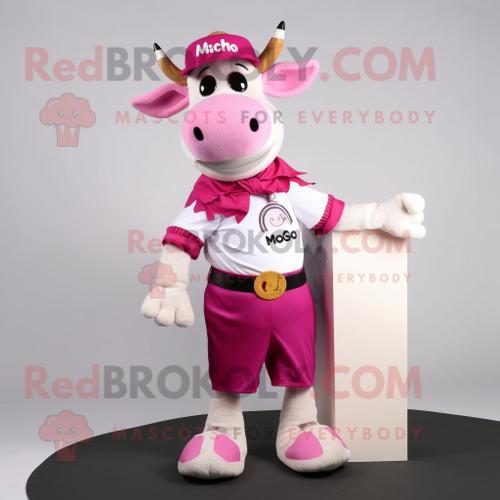 Personnage De Costume De Mascotte Redbrokoly De Vache Magenta Holst... on Productcaster.