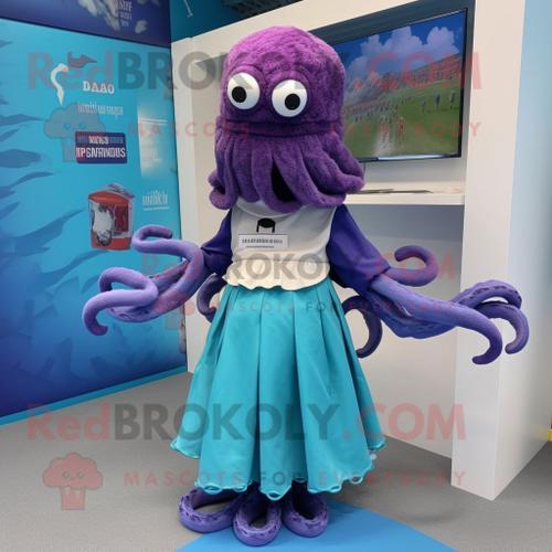 Personnage De Costume De Mascotte Redbrokoly Kraken Habillé D'une J... on Productcaster.