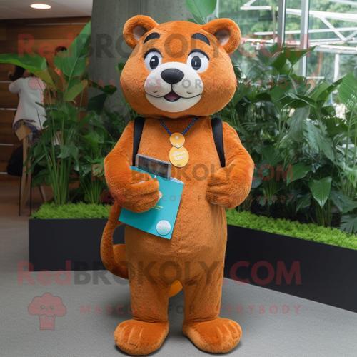 Personnage De Costume De Mascotte Redbrokoly Jaguarundi Orange Habi... on Productcaster.