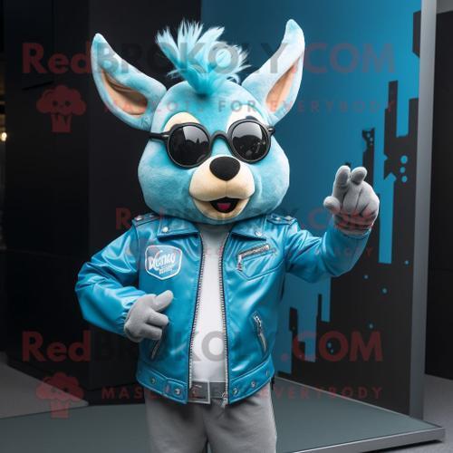 Personnage De Costume De Mascotte Redbrokoly Cyan Deer Habillé D'un... on Productcaster.