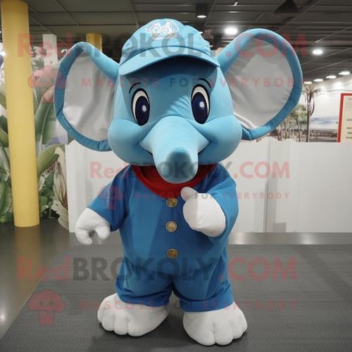 Mascotte Redbrokoly De Personnage D'éléphant Bleu Habillé D'une Che... on Productcaster.