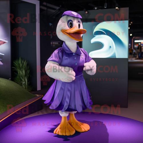 Personnage De Costume De Mascotte Redbrokoly Purple Goose Habillé D... on Productcaster.