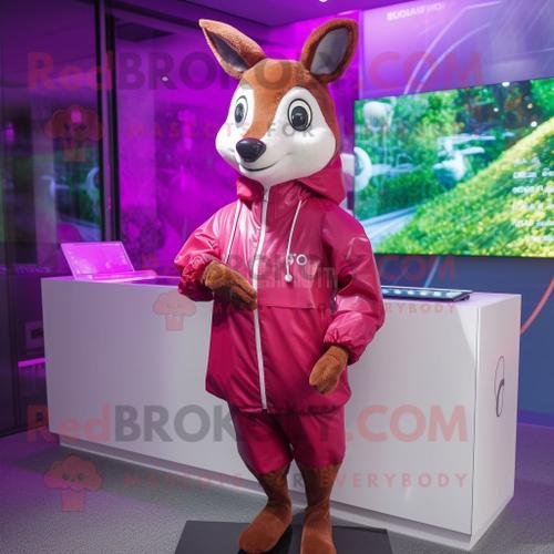 Personnage De Costume De Mascotte Redbrokoly De Chevreuil Magenta H... on Productcaster.