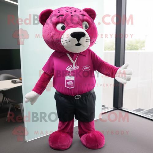 Personnage De Costume De Mascotte Redbrokoly Jaguar Magenta Habillé... on Productcaster.